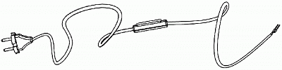Электрический провод с выключателем и вилкой
