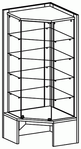 OVG191-VS \ Торговая витрина с полками и зеркальной задней стенкой